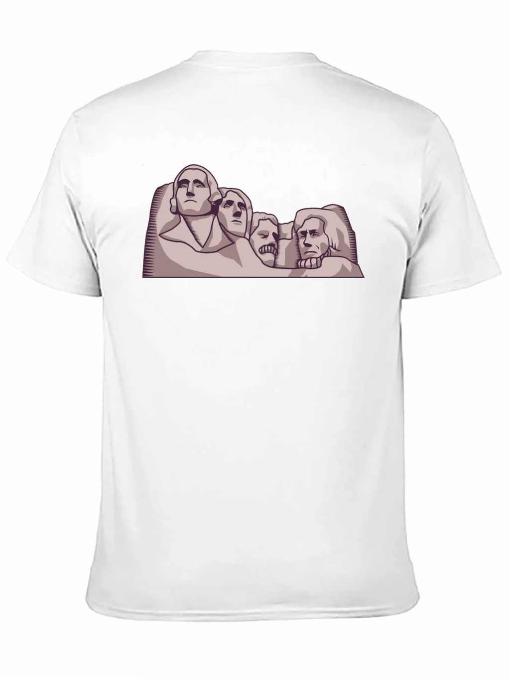 Mount Rushmore Cartoon Black T-Shirt