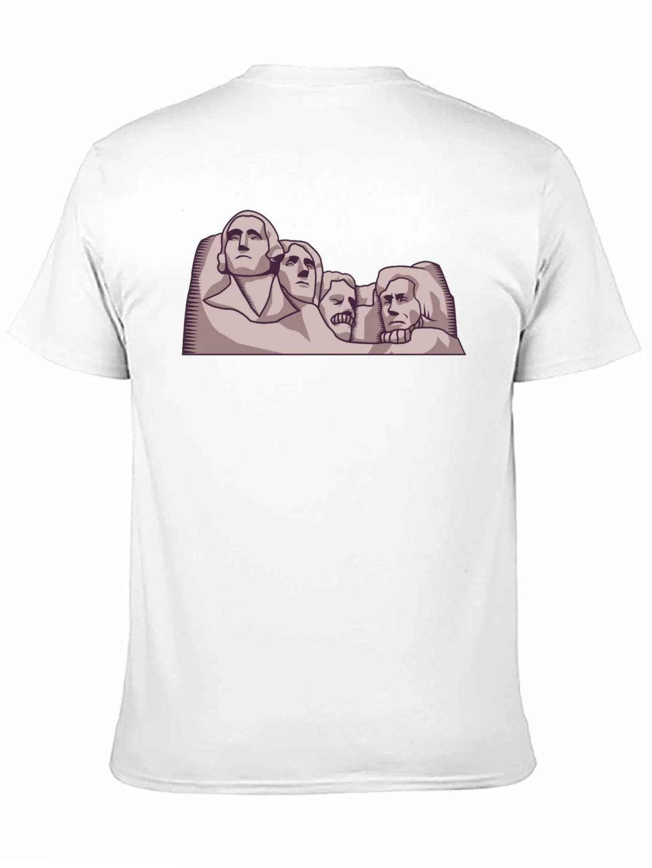 Mount Rushmore Cartoon Black T-Shirt