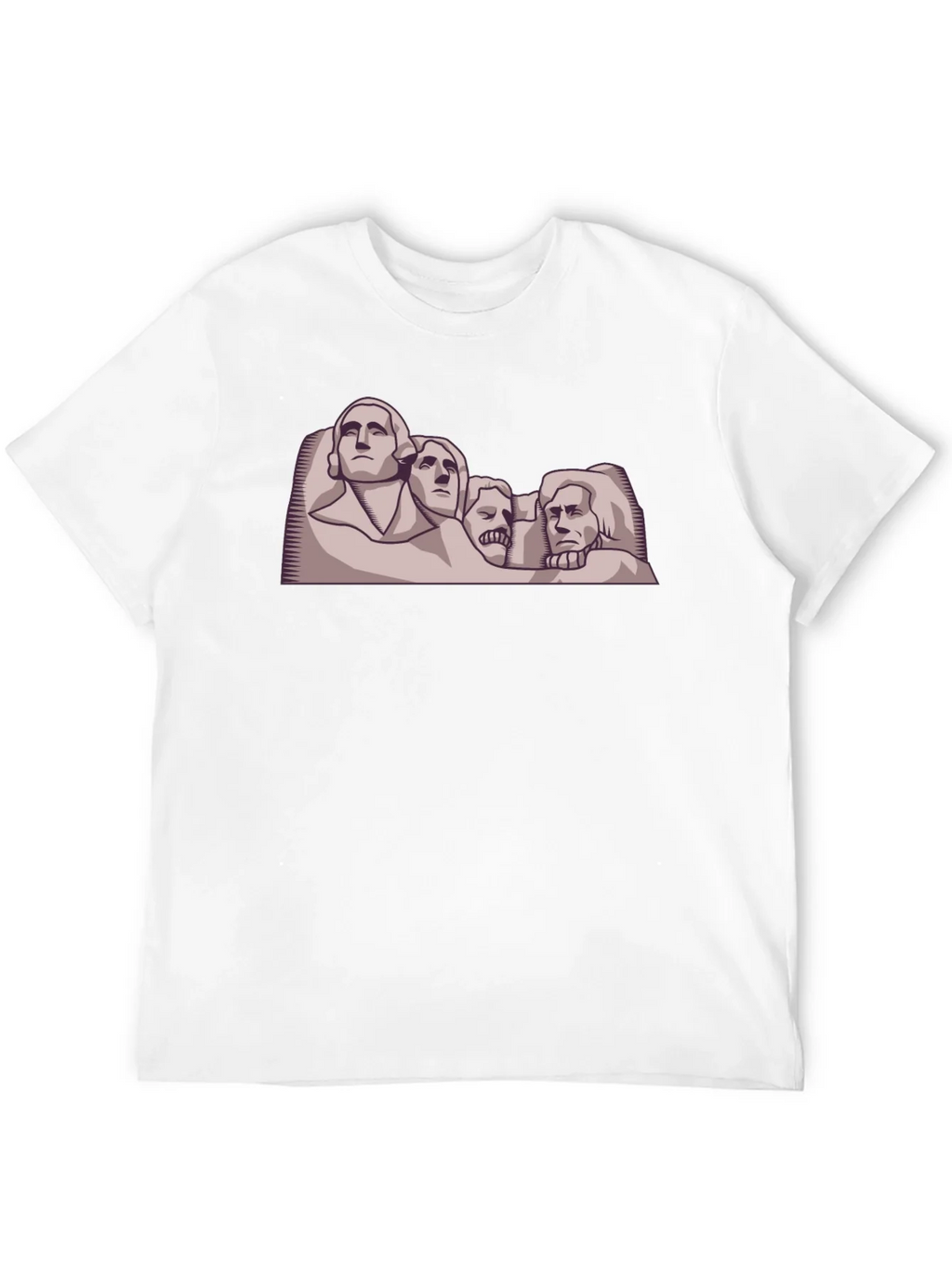 Mount Rushmore Cartoon Black T-Shirt