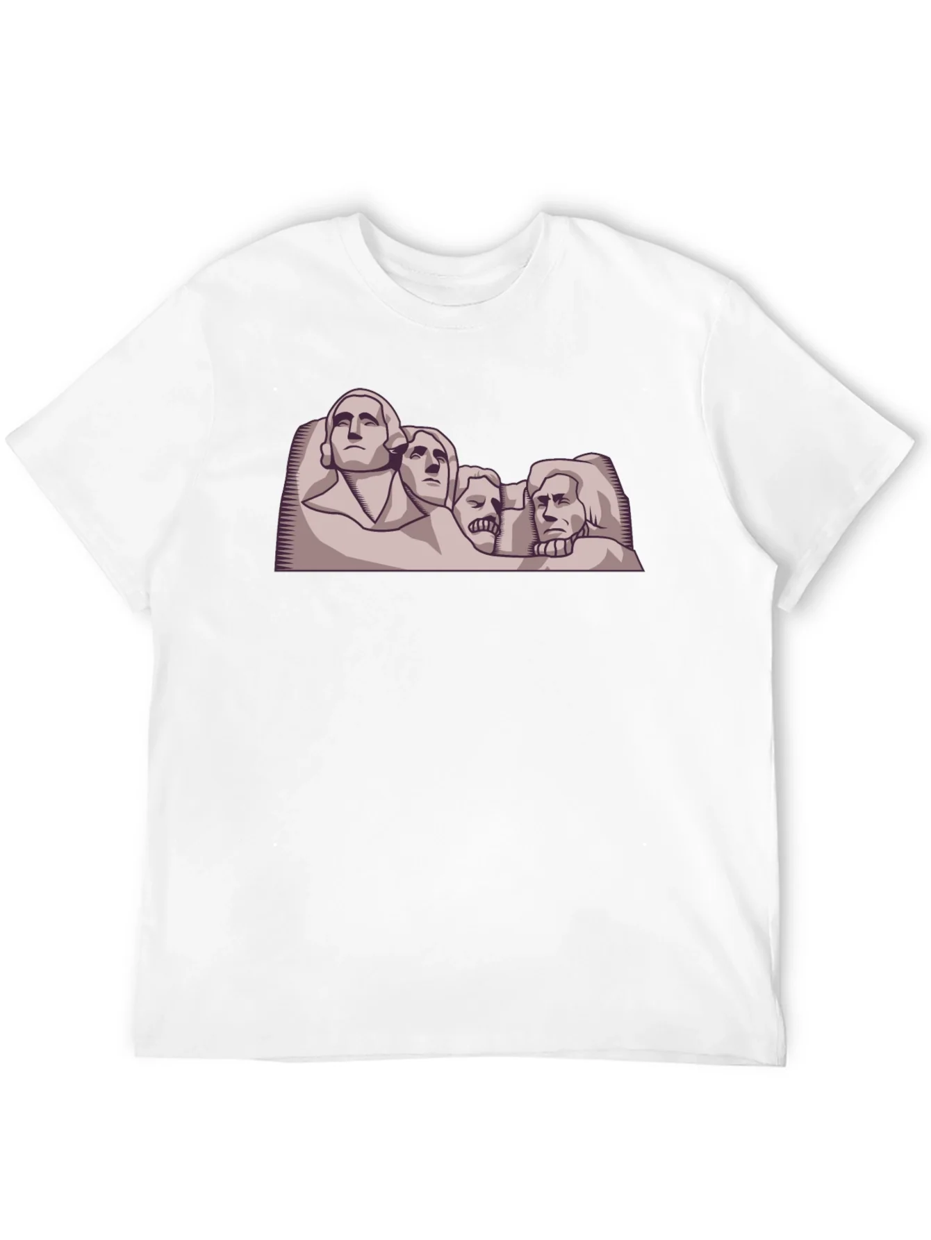 Mount Rushmore Cartoon Black T-Shirt