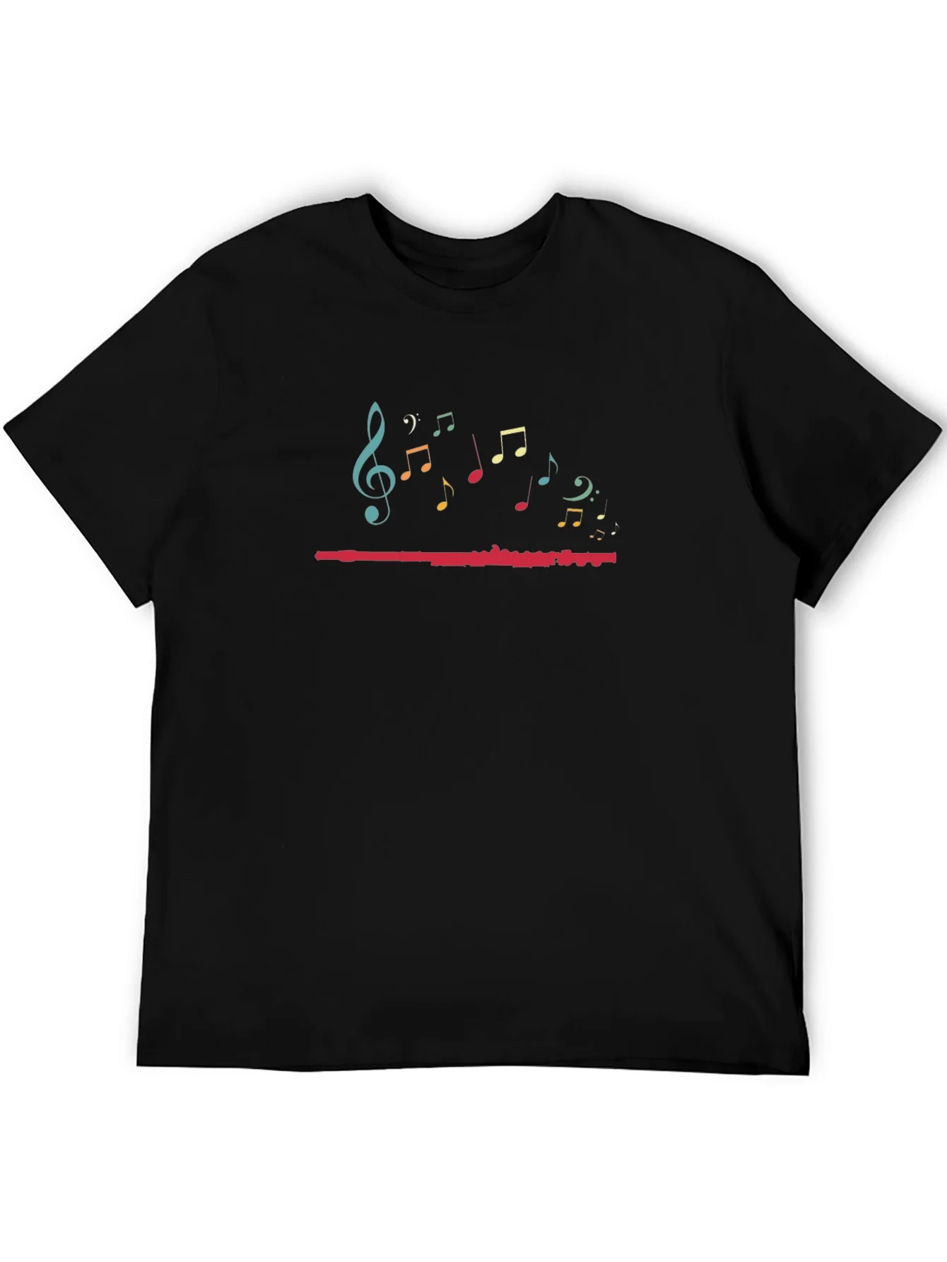 Music Notes Graphic Black T-Shirt
