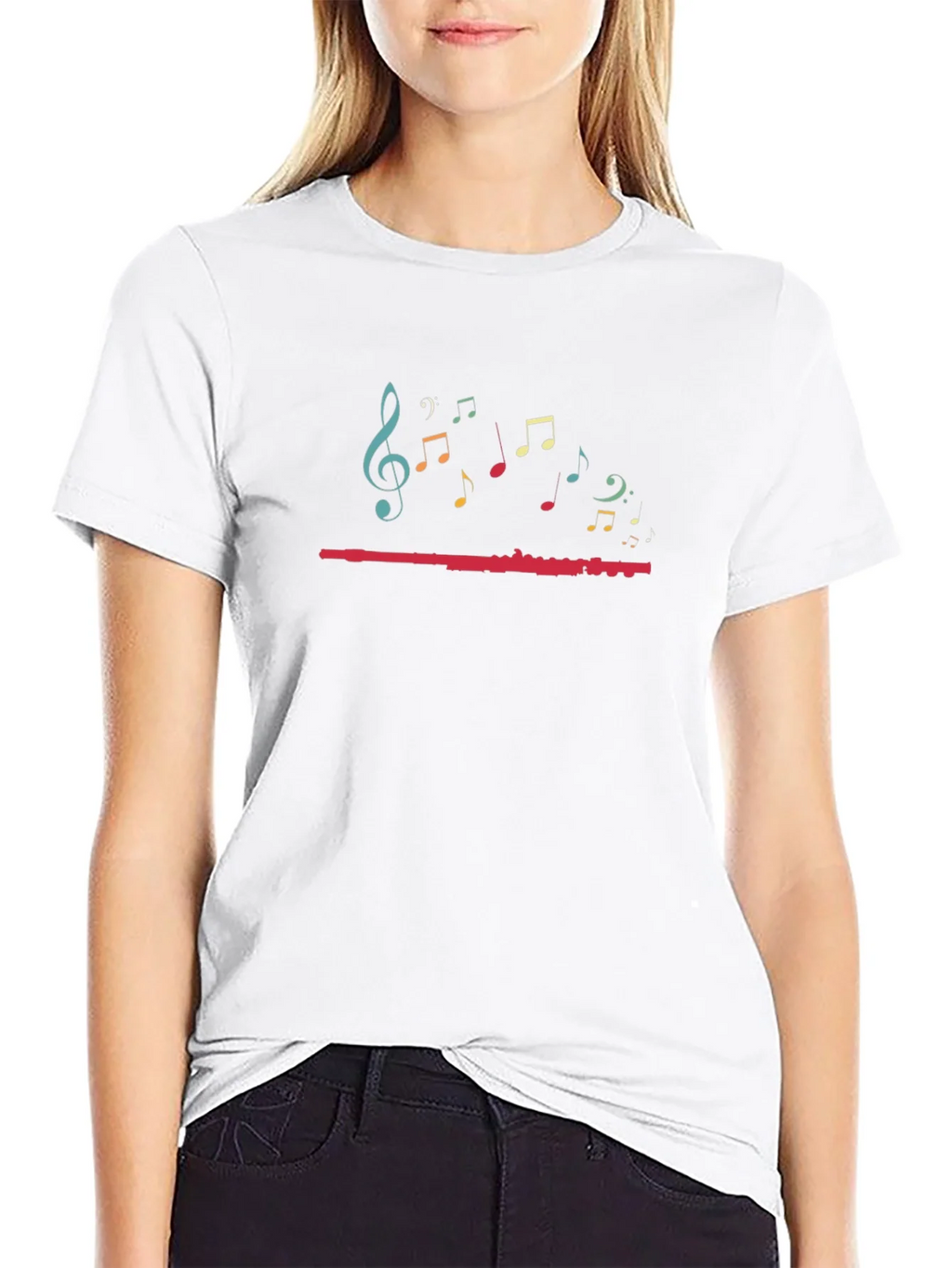 Music Notes Graphic Black T-Shirt