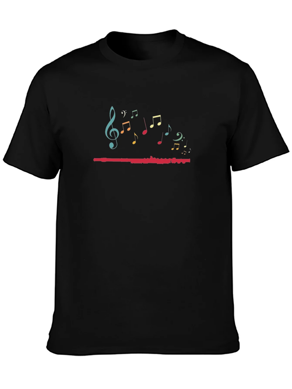 Music Notes Graphic Black T-Shirt