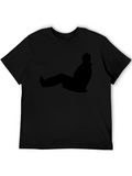 Chill Silhouette Graphic Tee - Black Cotton Comfort