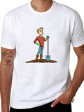 Gardener Cartoon Graphic T-Shirt