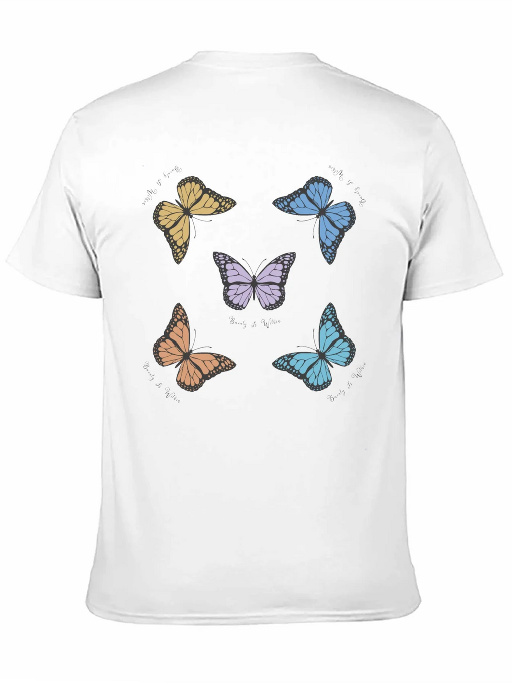 Butterfly Print Crew Neck T-Shirt