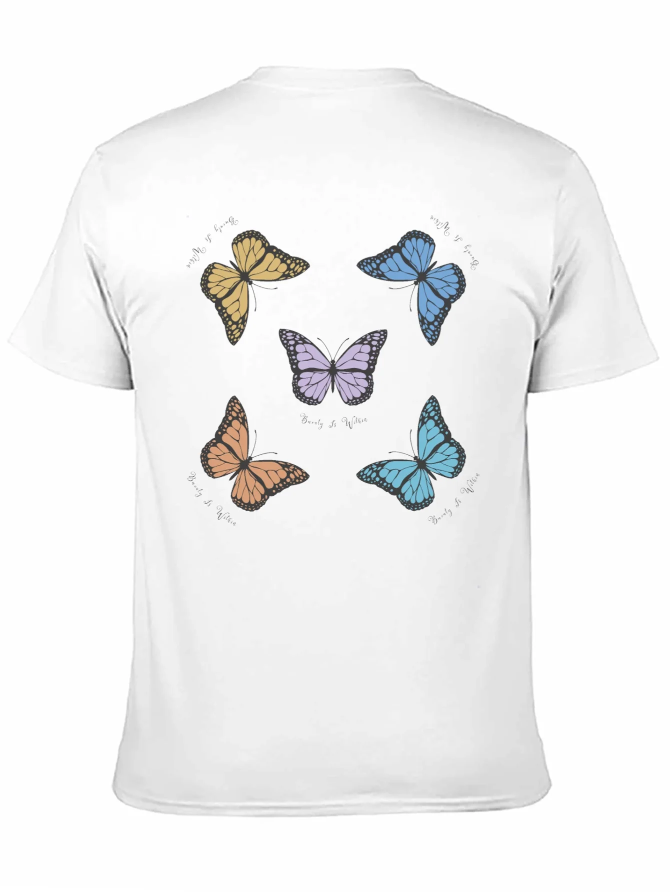 Butterfly Print Crew Neck T-Shirt