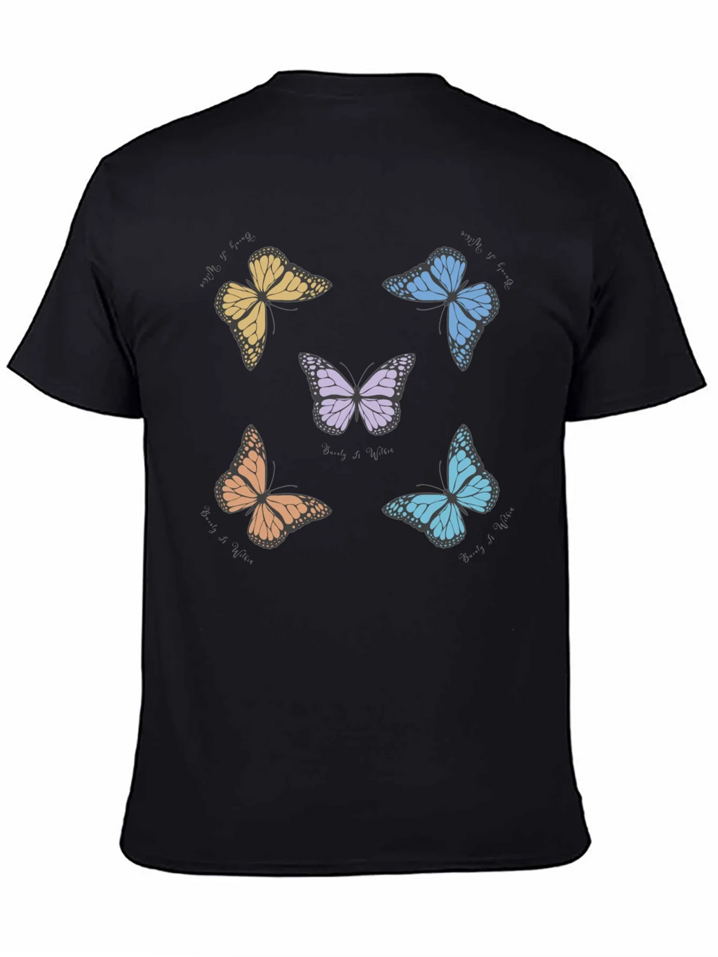 Butterfly Print Crew Neck T-Shirt