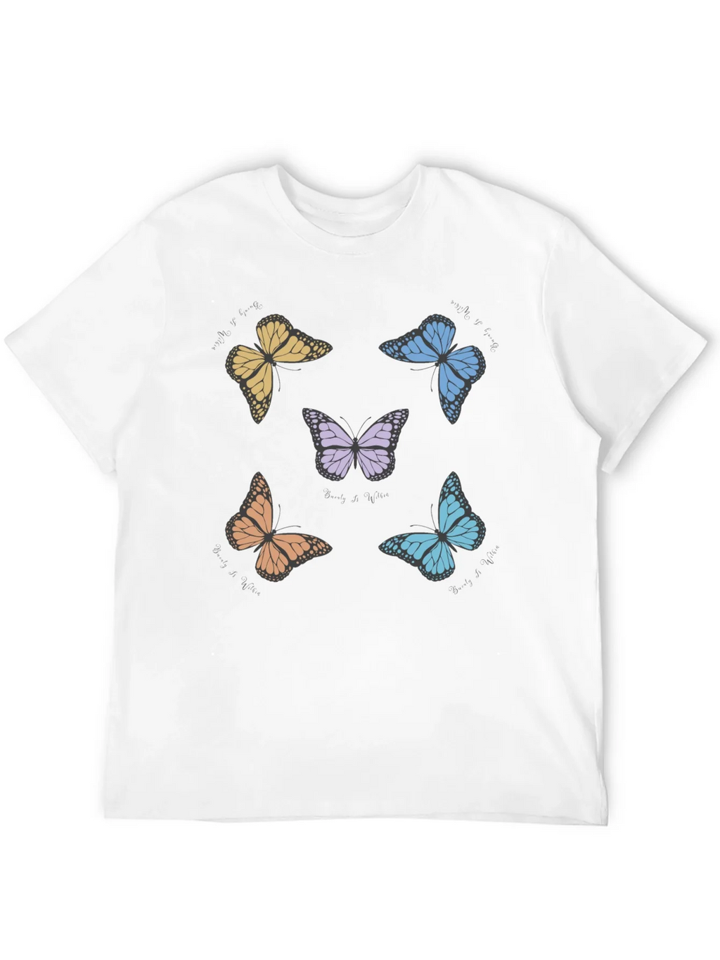 Butterfly Print Crew Neck T-Shirt