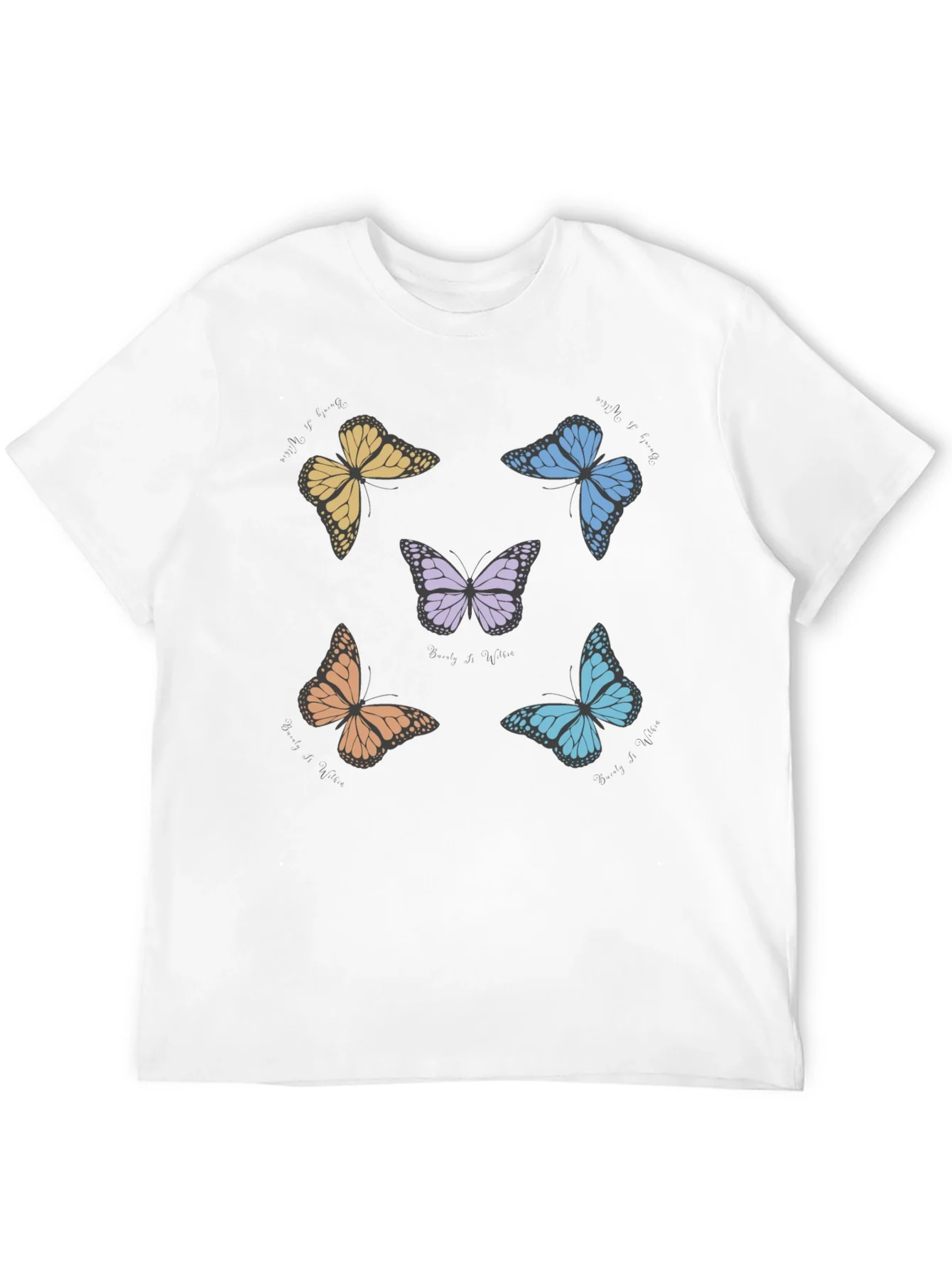Butterfly Print Crew Neck T-Shirt