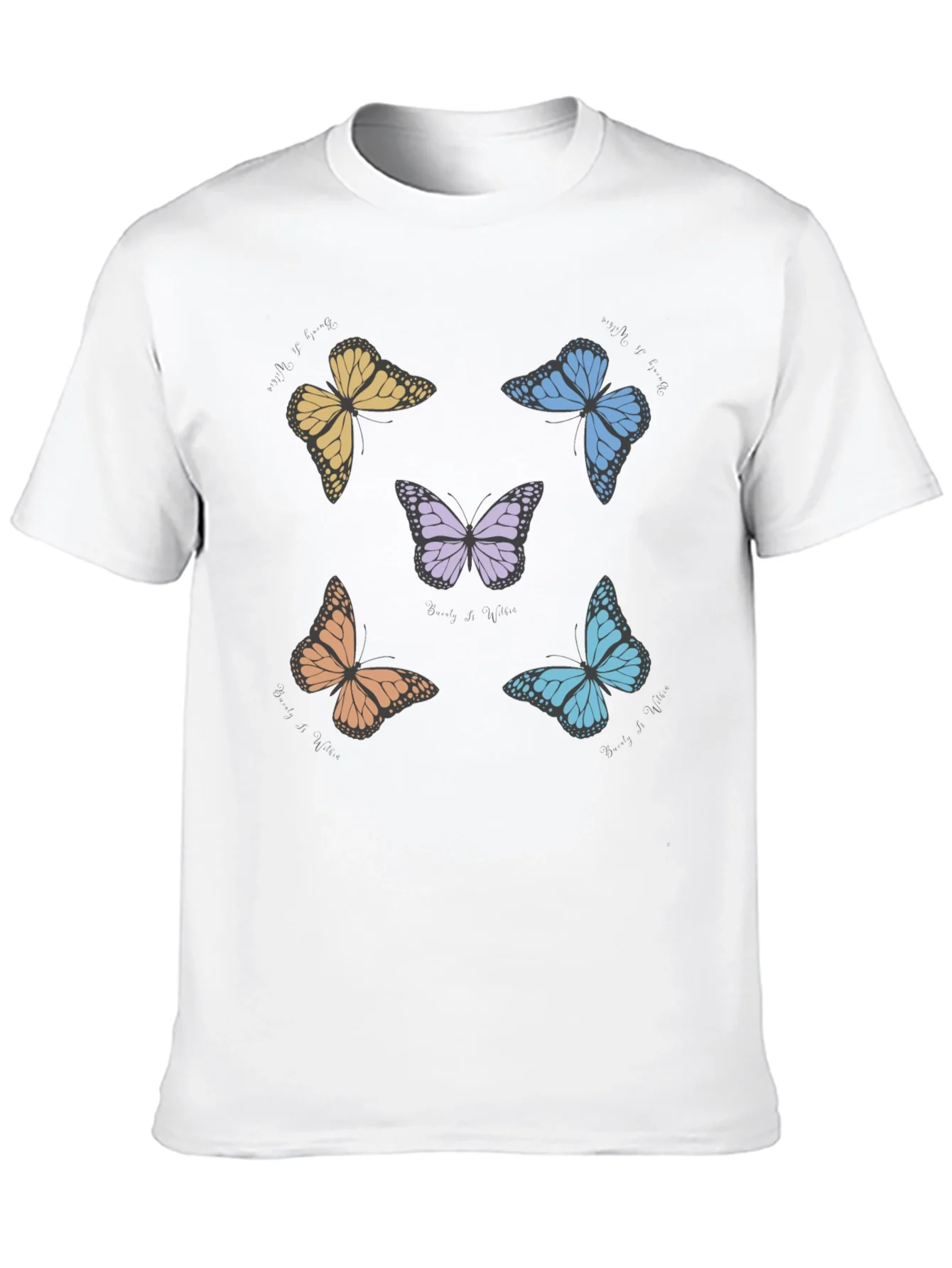 Butterfly Print Crew Neck T-Shirt