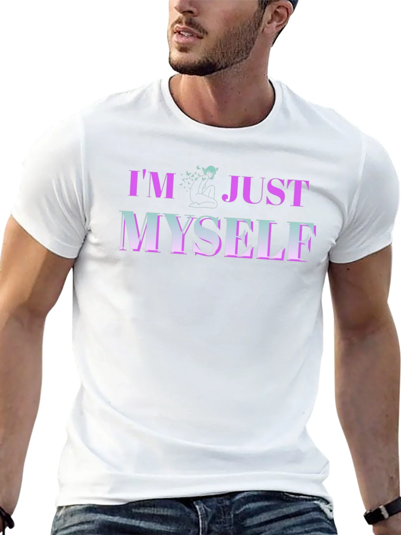 Im Just Myself Graphic T-Shirt - Trendy Casual Wear