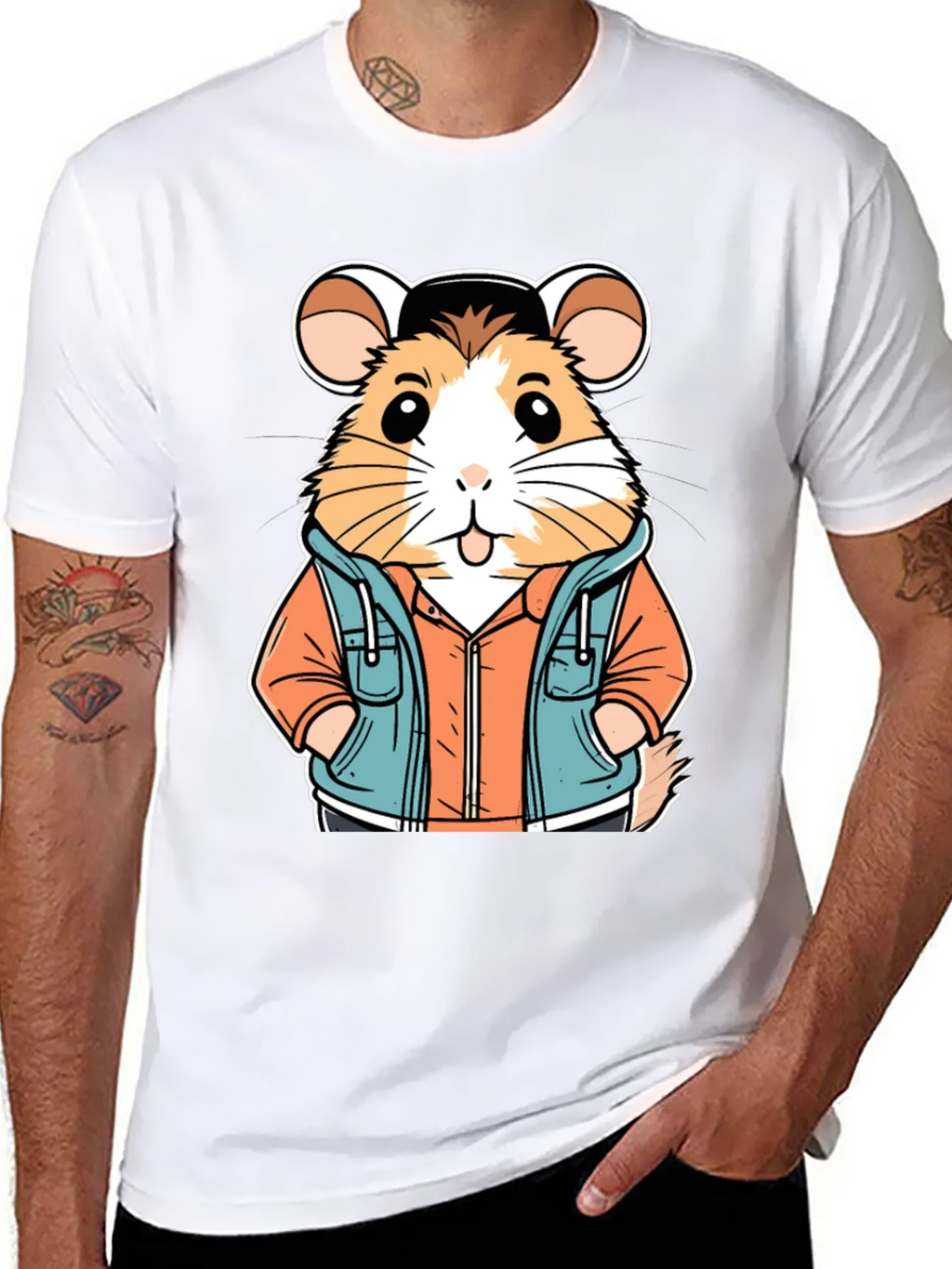 Hamster in Hoodie T-Shirt: Cool Cartoon Design