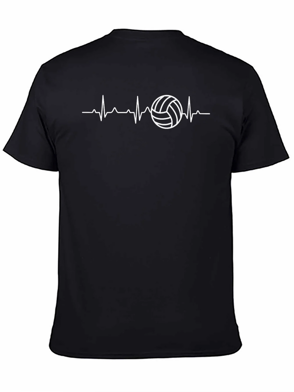 Volleyball Heartbeat Graphic Tee - Black T-Shirt