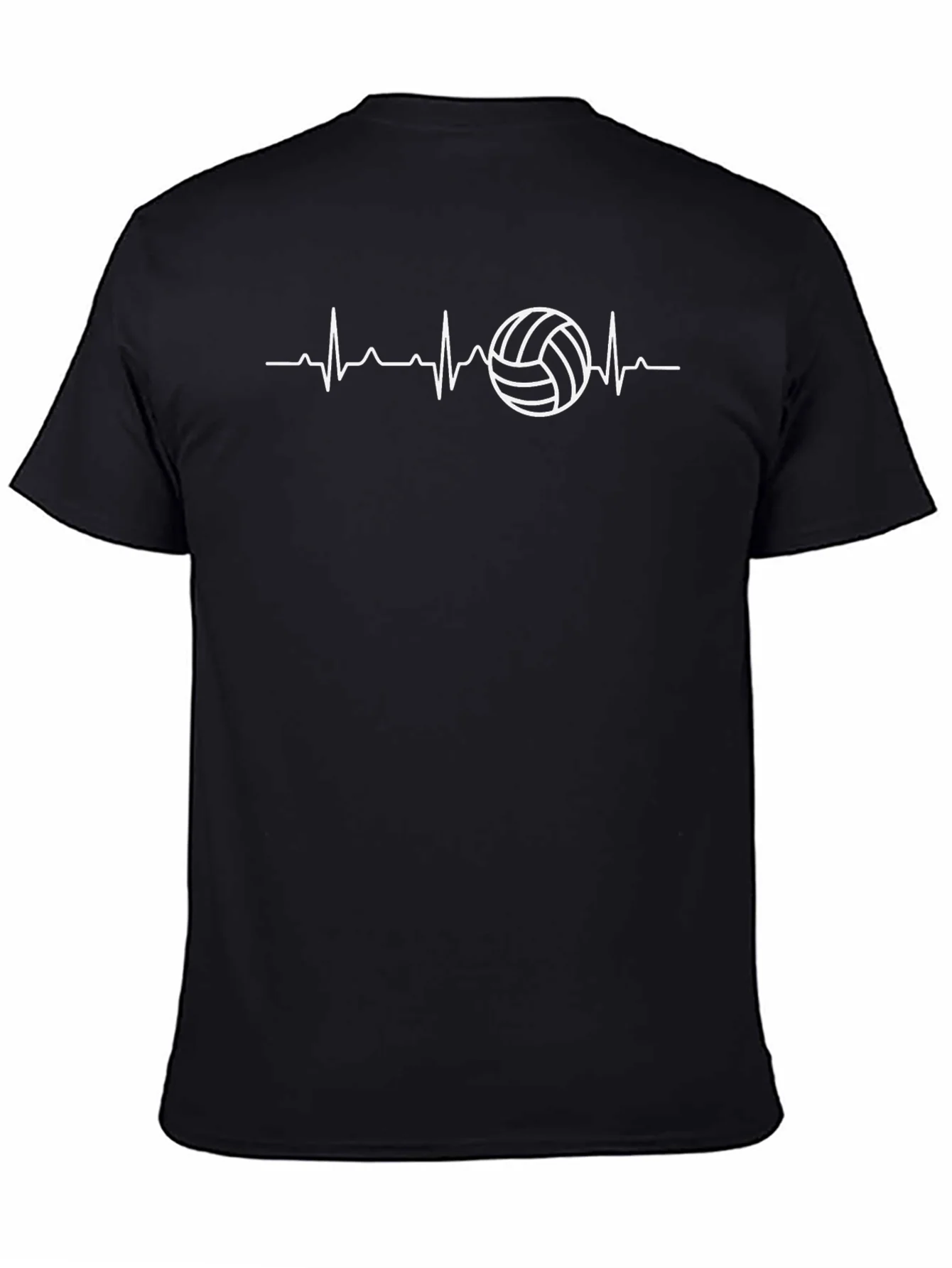 Volleyball Heartbeat Graphic Tee - Black T-Shirt