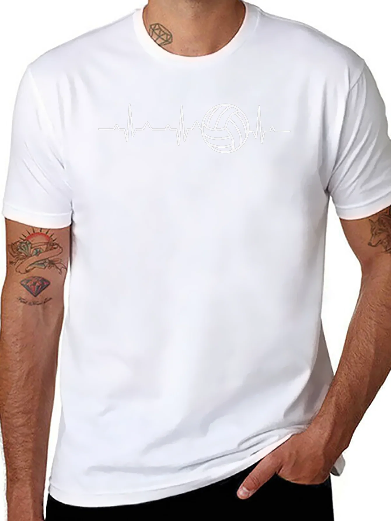 Volleyball Heartbeat Graphic Tee - Black T-Shirt