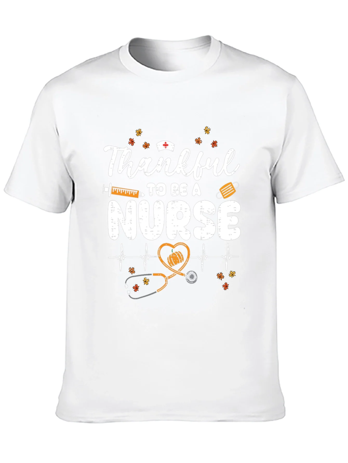 Thankful Nurse Graphic Tee - Fall Thanksgiving Apparel