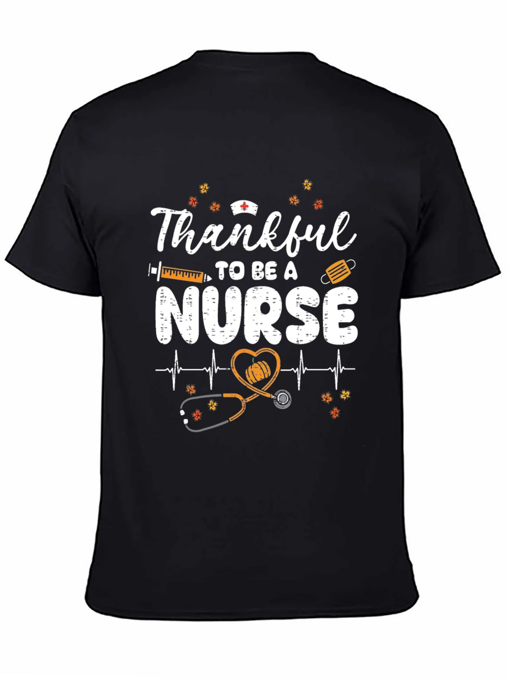 Thankful Nurse Graphic Tee - Fall Thanksgiving Apparel