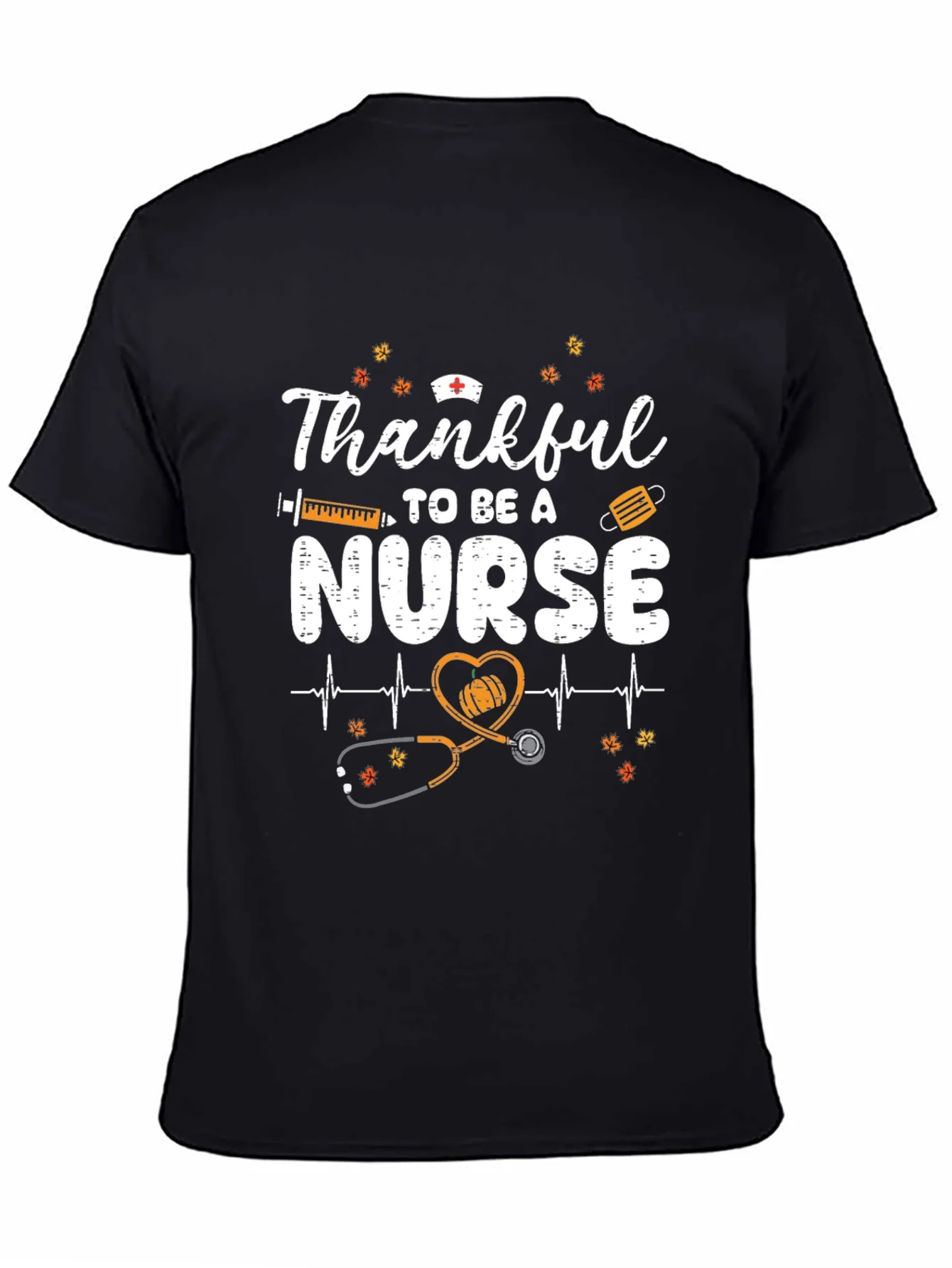 Thankful Nurse Graphic Tee - Fall Thanksgiving Apparel