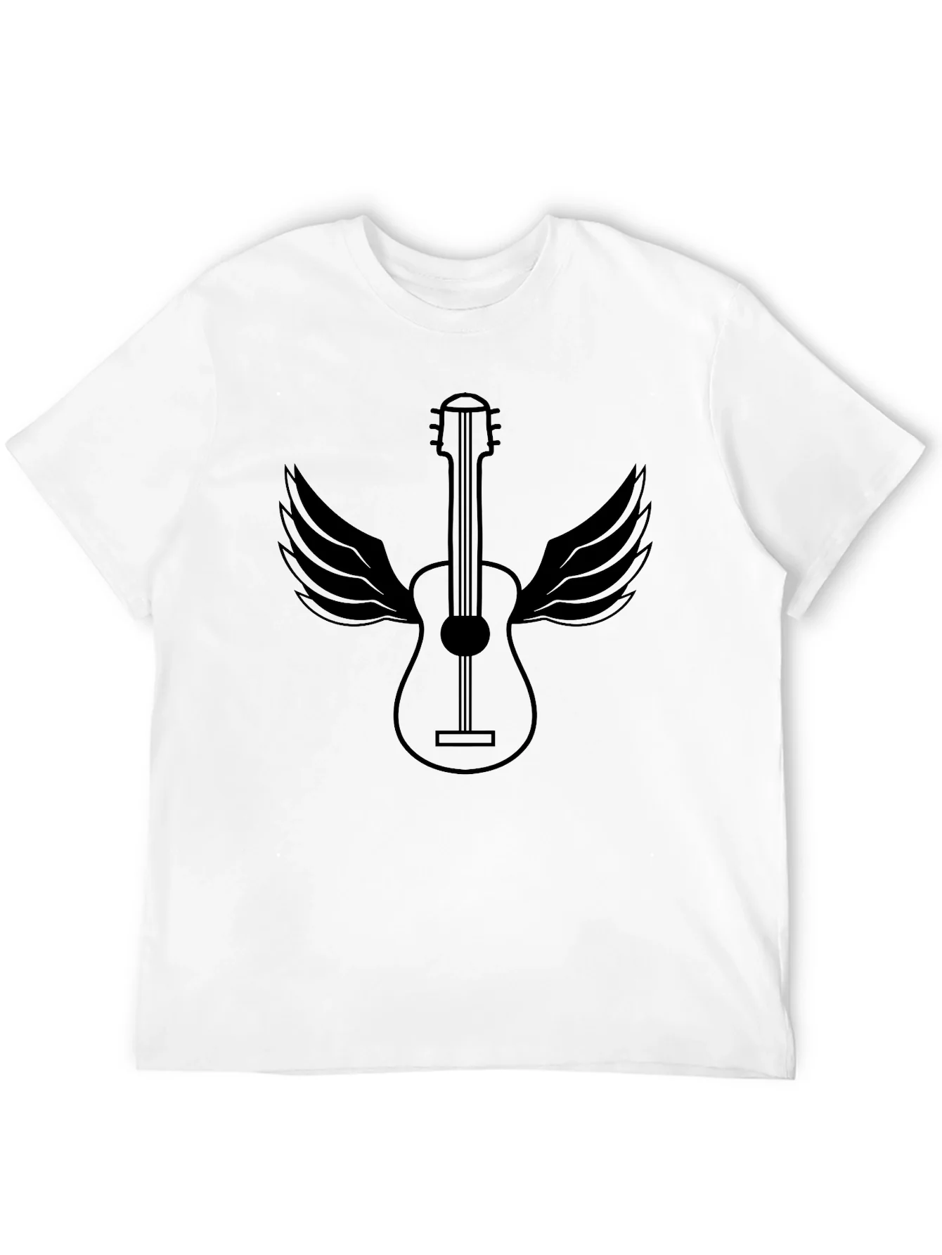 Guitar Wings Graphic Tee - Black Cotton Comfort