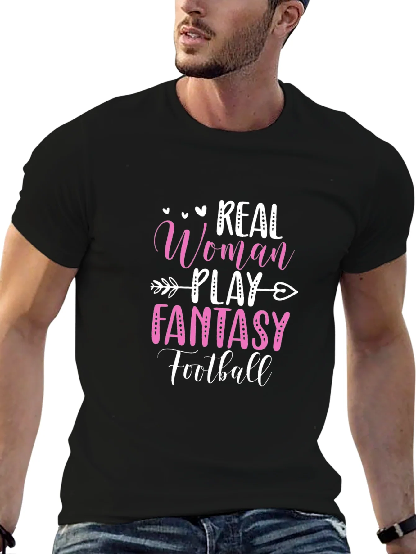 Real Woman Play Fantasy Football Graphic Tee