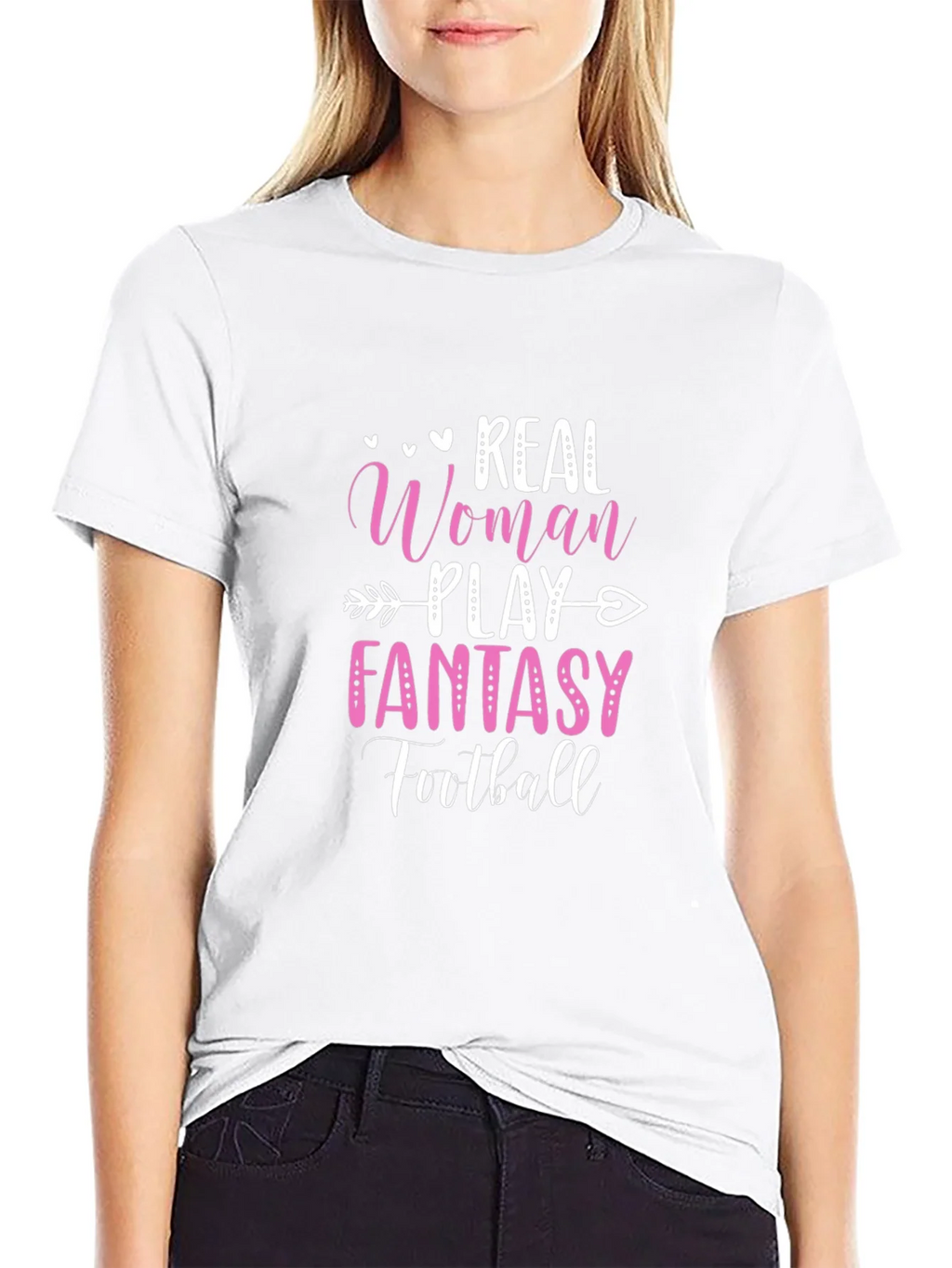 Real Woman Play Fantasy Football Graphic Tee