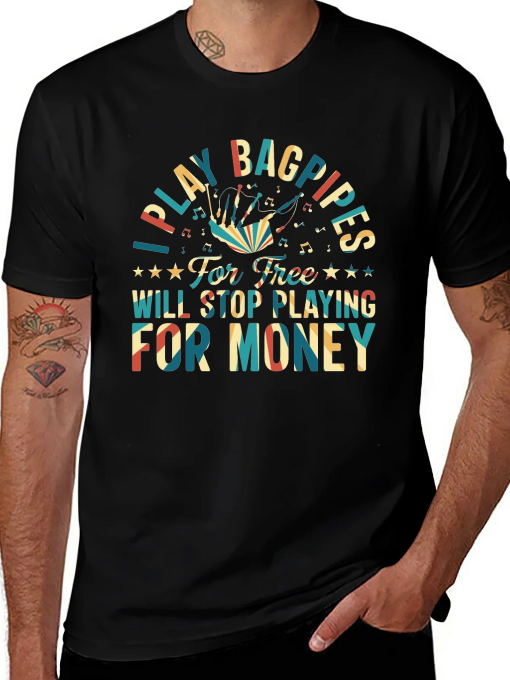 I Play Bagpipes T-Shirt - Funny Musician Gift