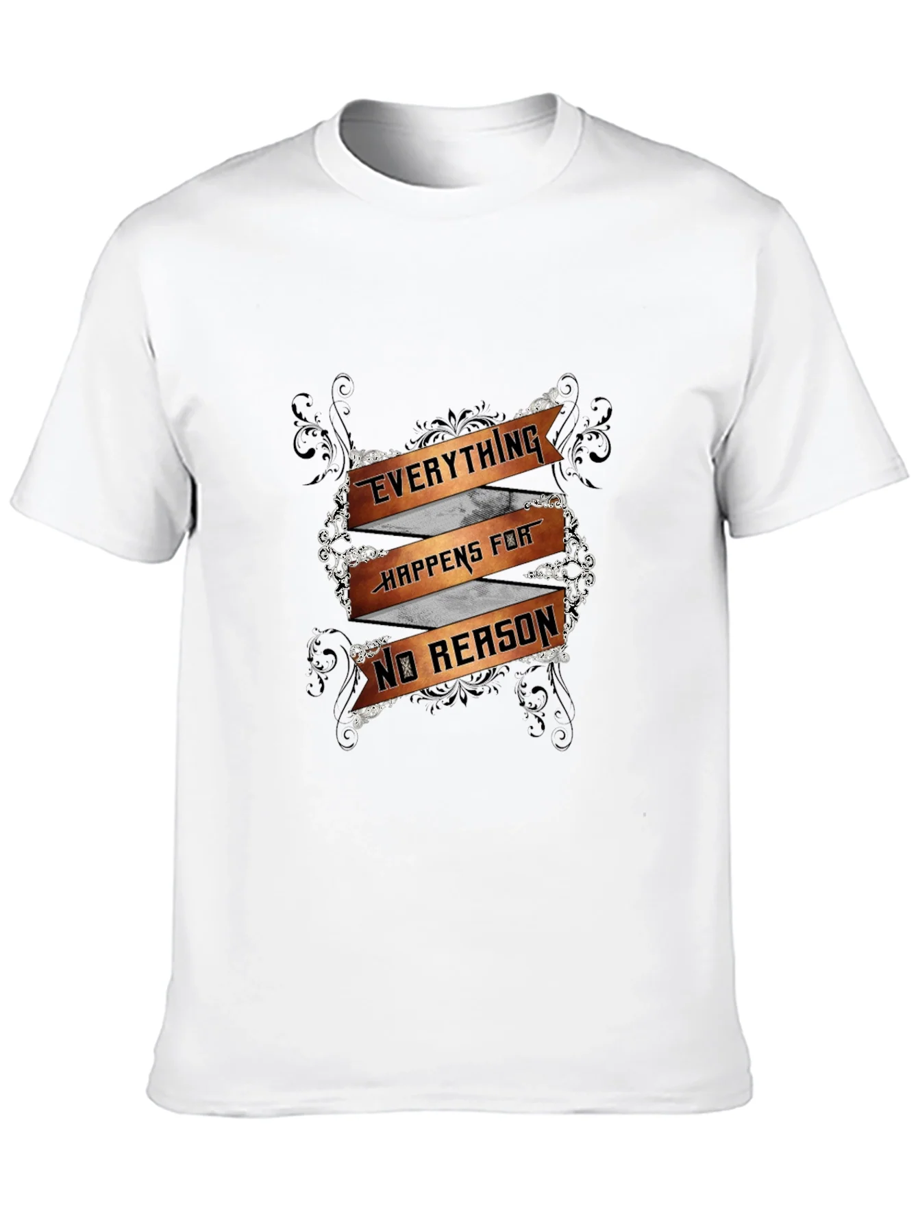 Everything Happens For No Reason Mens Black T-Shirt
