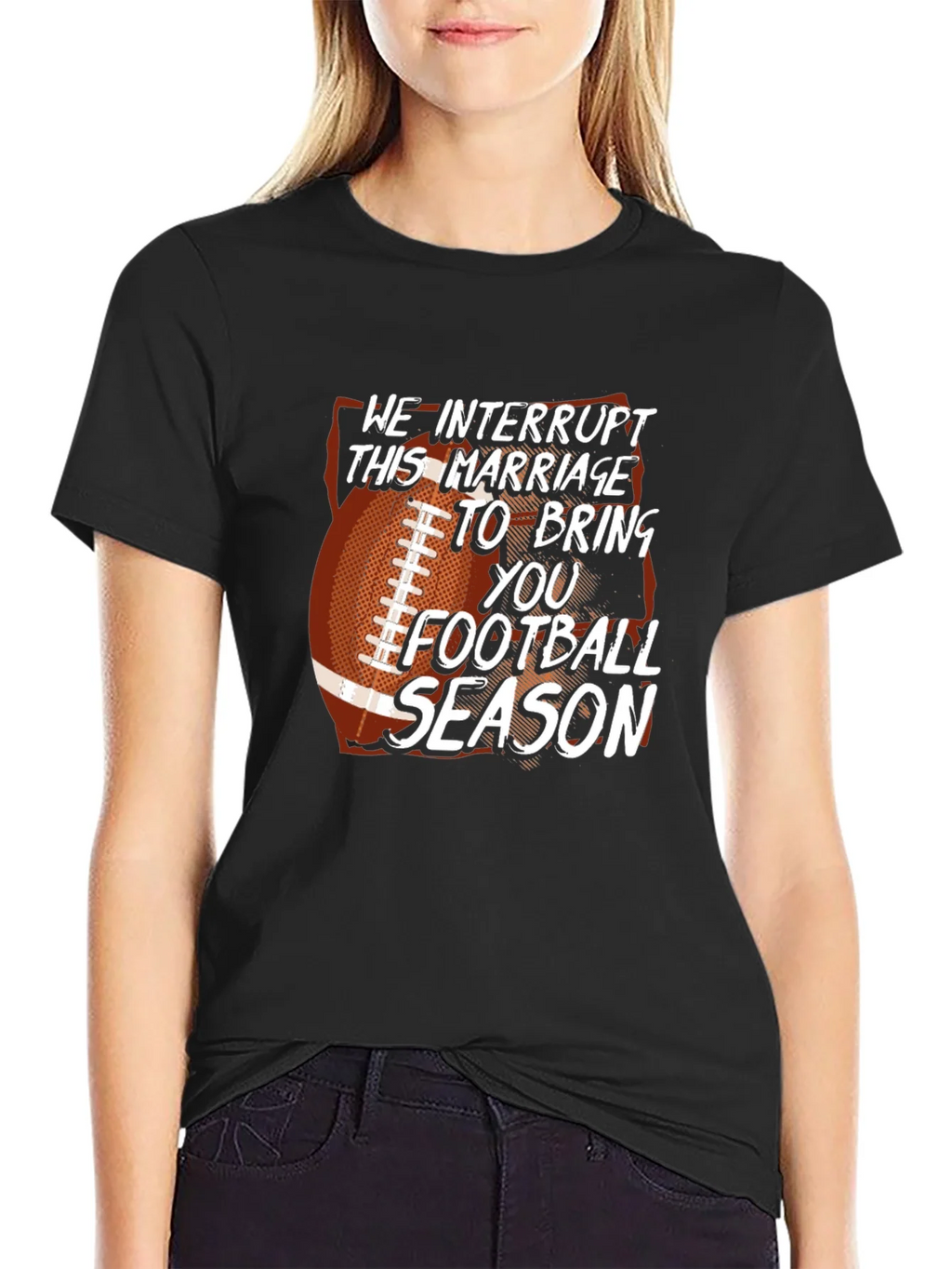 Funny Football Season T-Shirt Marriage Interrupted
