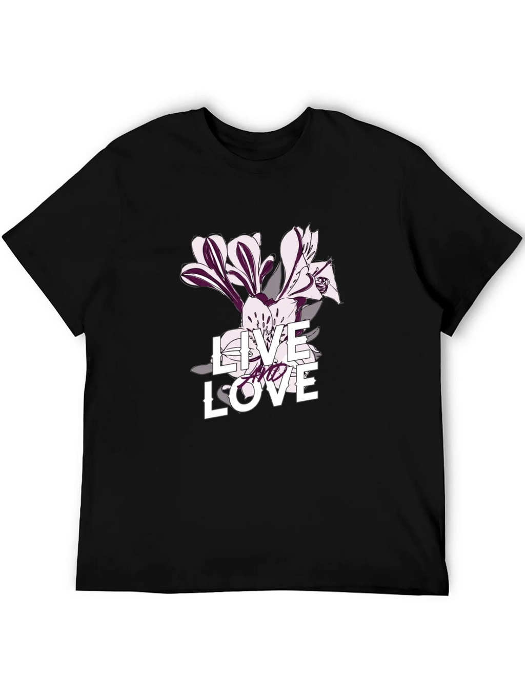 Live and Love Graphic Tee - Black Casual T-Shirt