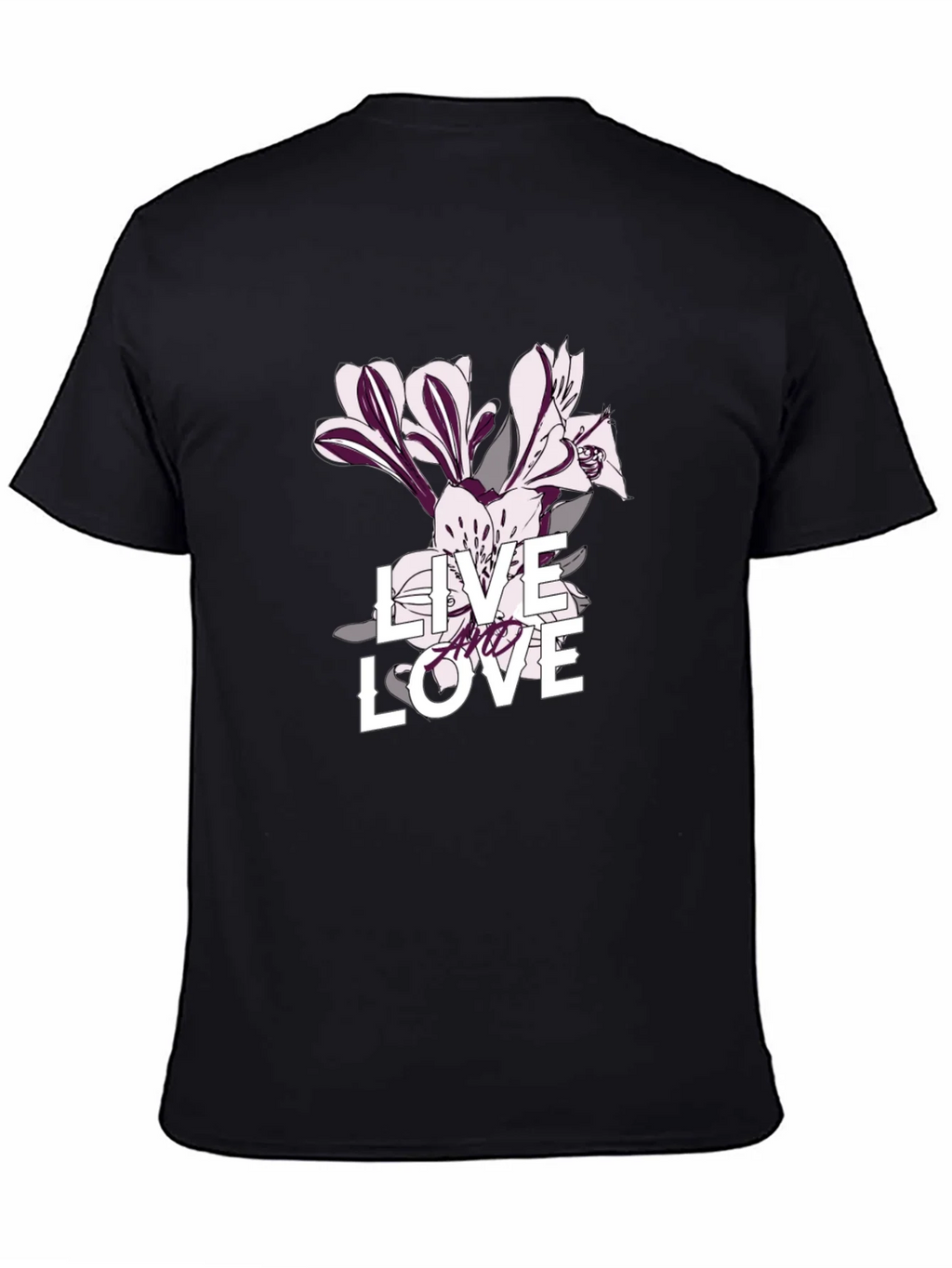 Live and Love Graphic Tee - Black Casual T-Shirt