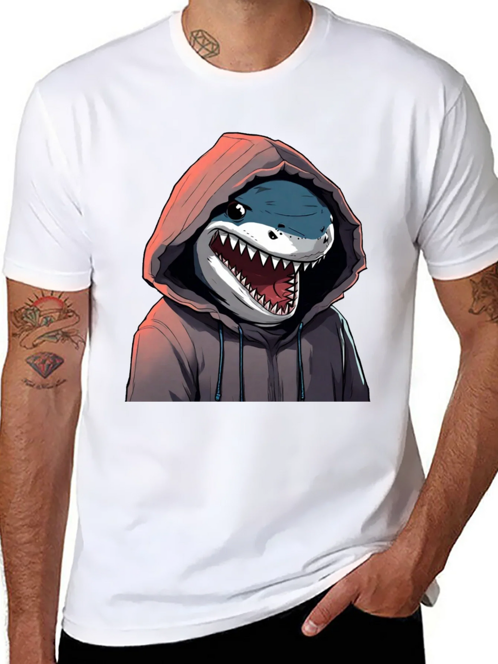 Shark Hoodie Graphic T-Shirt - Unique Design