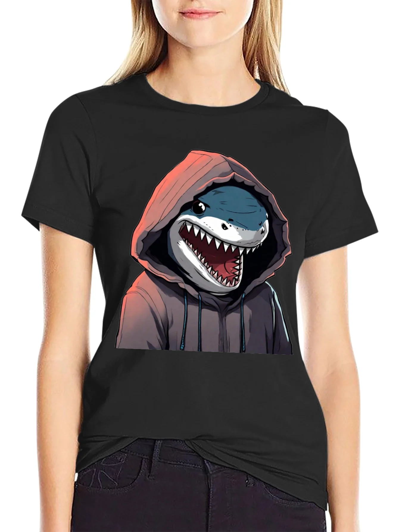Shark Hoodie Graphic T-Shirt - Unique Design