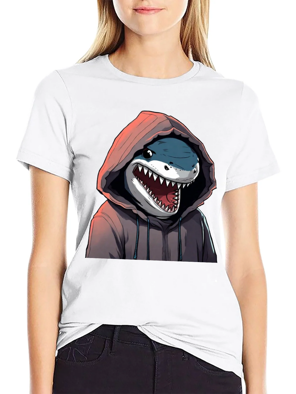 Shark Hoodie Graphic T-Shirt - Unique Design