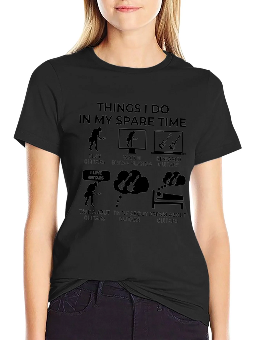 Guitar Lovers Spare Time Graphic T-Shirt