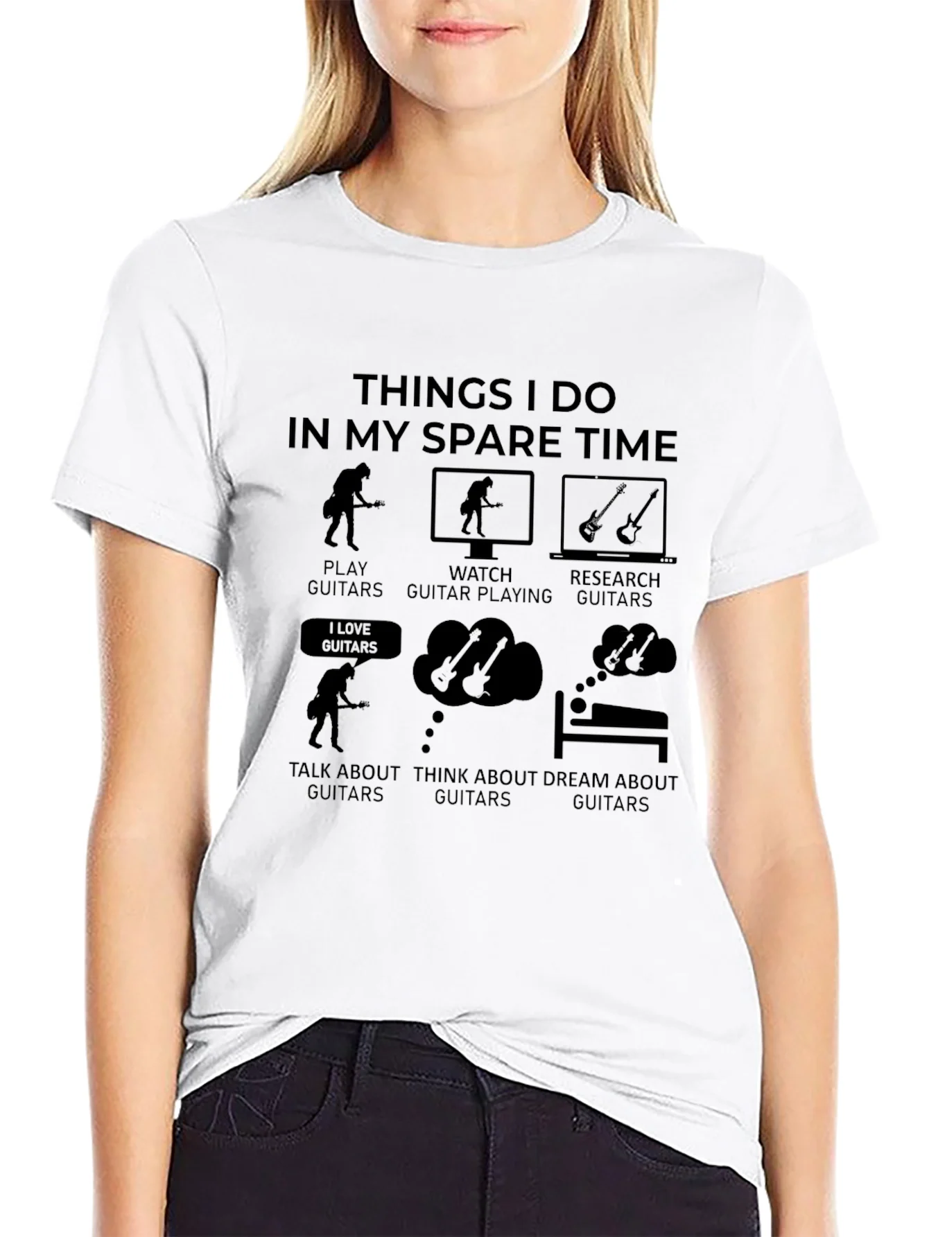 Guitar Lovers Spare Time Graphic T-Shirt