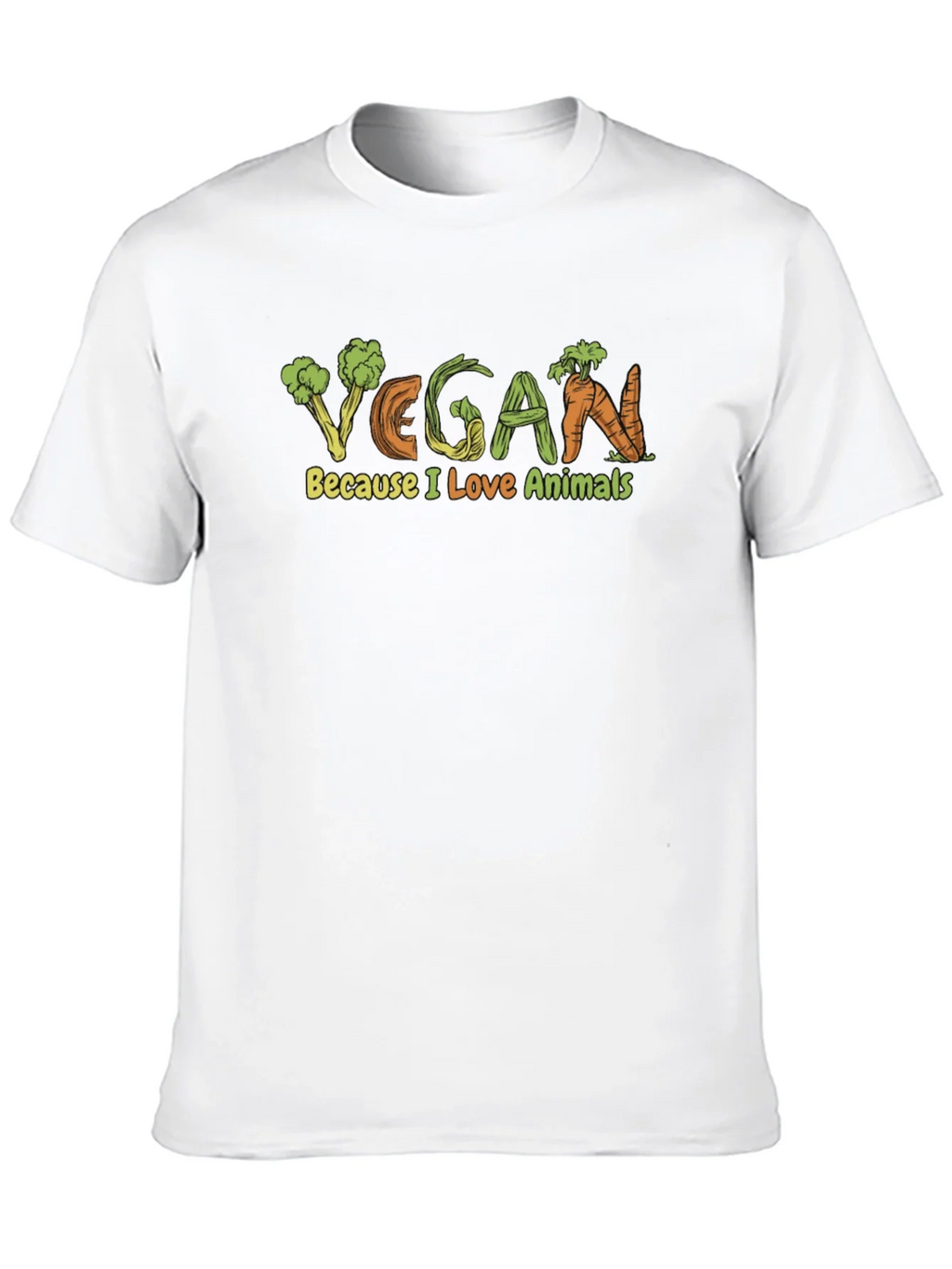 Vegan Because I Love Animals Graphic T-Shirt