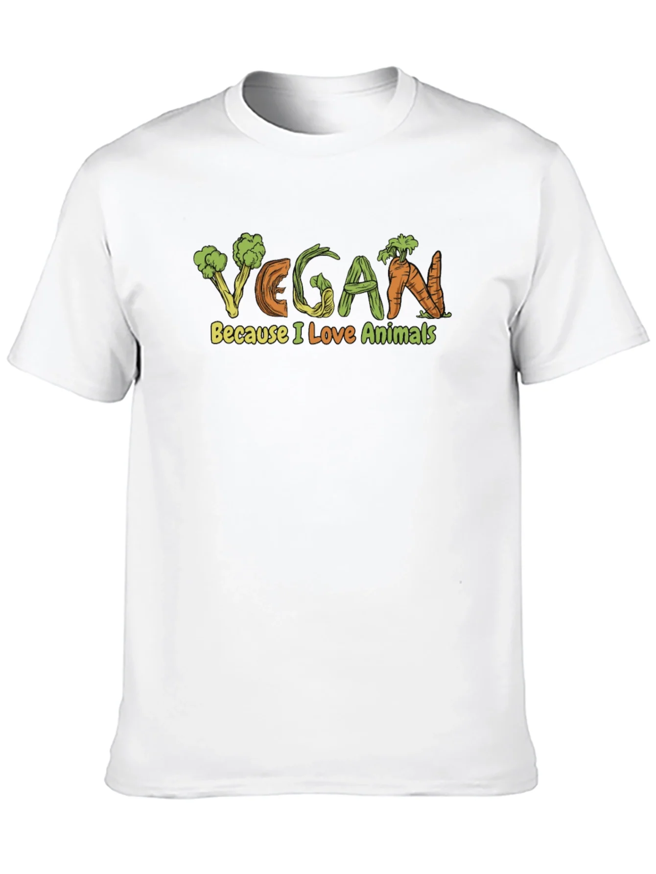 Vegan Because I Love Animals Graphic T-Shirt