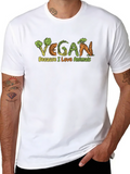 Vegan Because I Love Animals Graphic T-Shirt