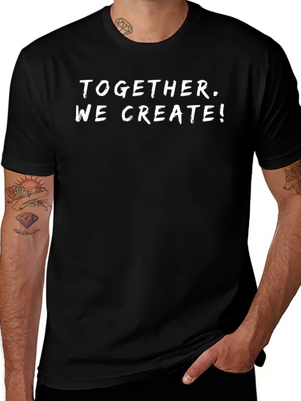 Together We Create! Graphic Black T-Shirt