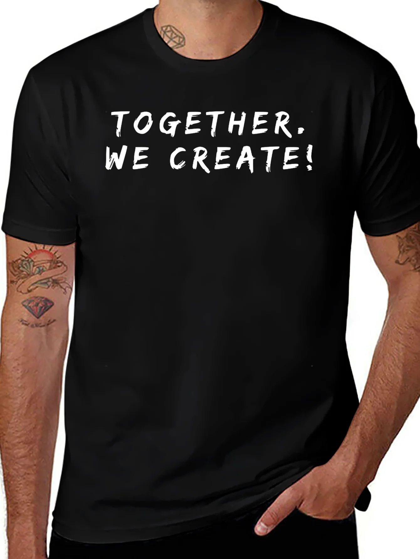 Together We Create! Graphic Black T-Shirt
