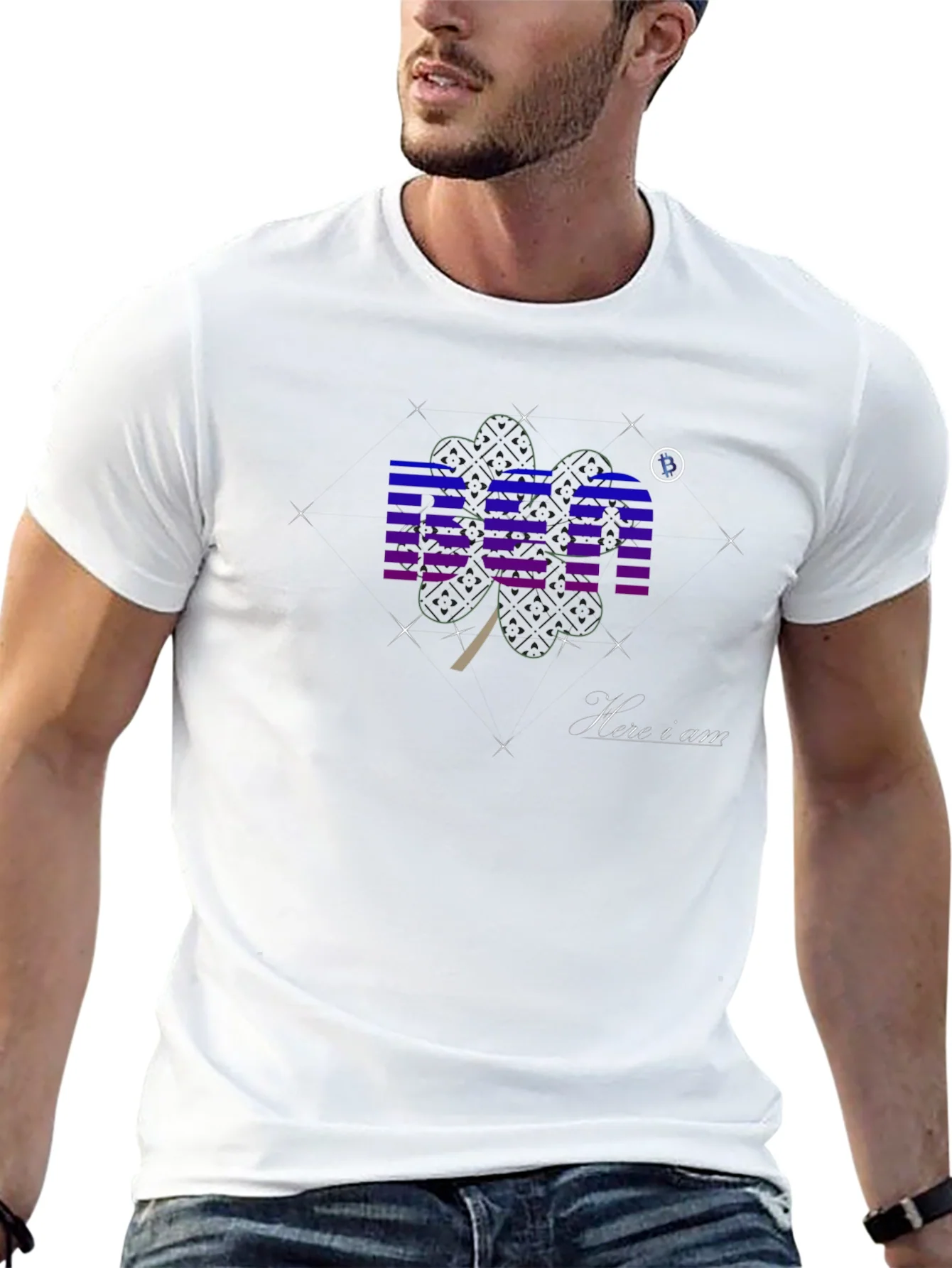 Black Graphic T-Shirt with BEA & Shamrock Design
