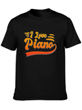 I Love Piano Graphic Tee - Music Lovers T-Shirt