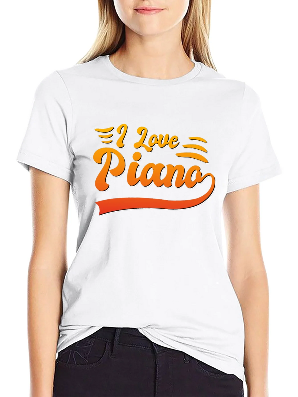 I Love Piano Graphic Tee - Music Lovers T-Shirt
