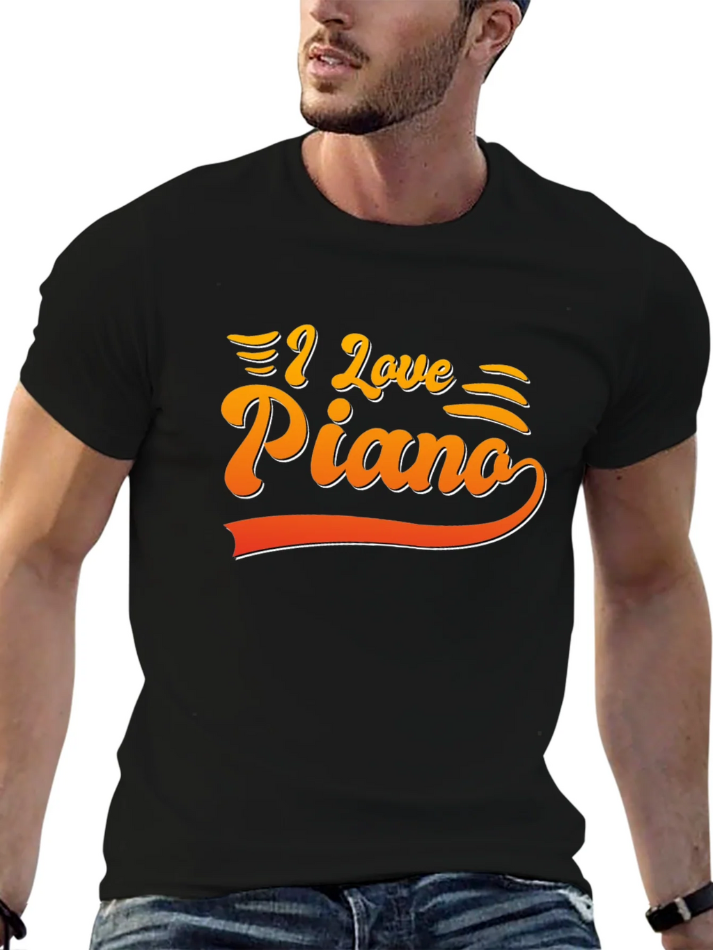 I Love Piano Graphic Tee - Music Lovers T-Shirt