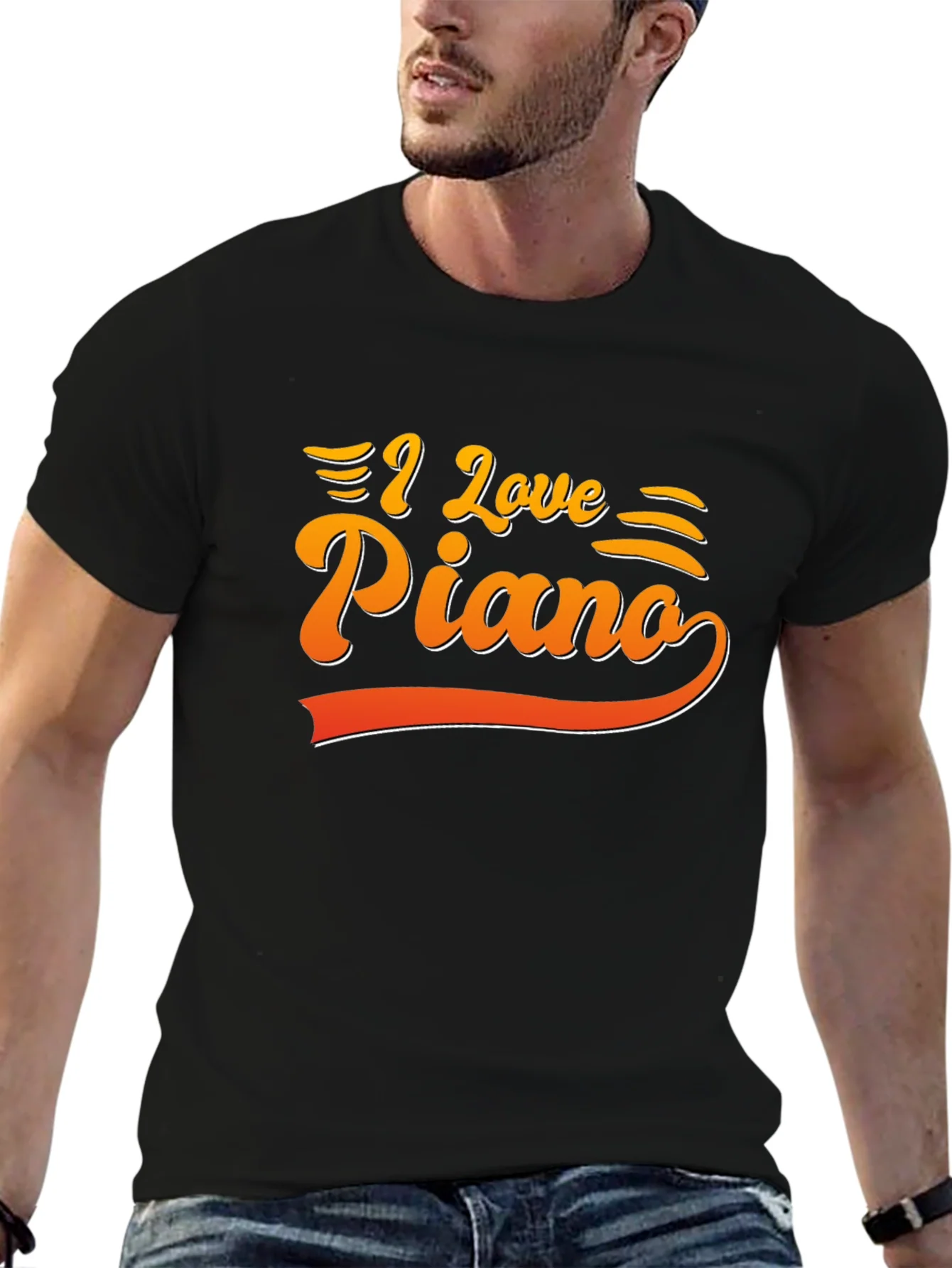 I Love Piano Graphic Tee - Music Lovers T-Shirt