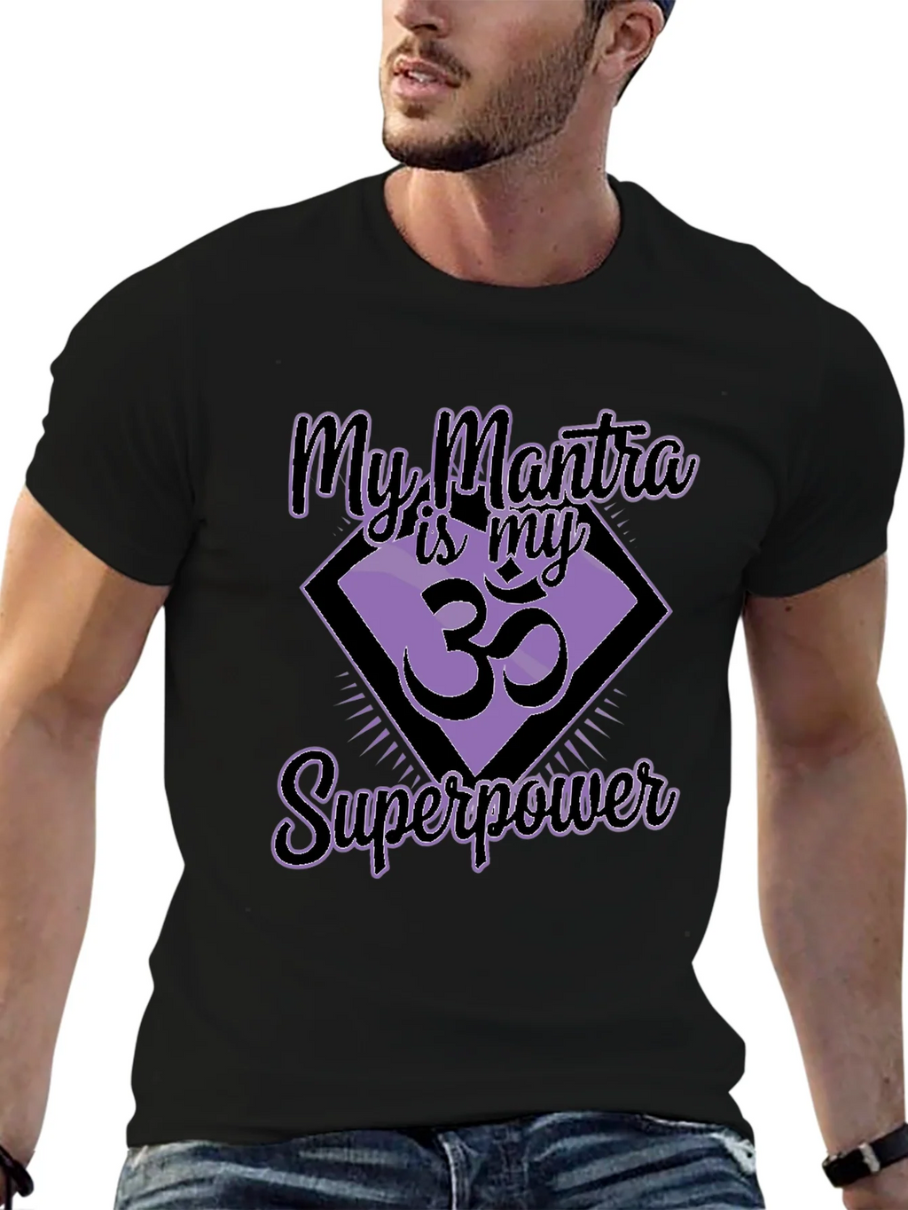 My Mantra is My Superpower Black T-Shirt