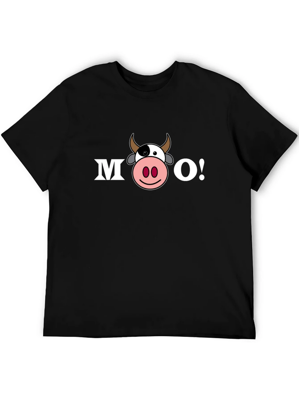 Funny Cartoon Cow MOO! T-Shirt - Black