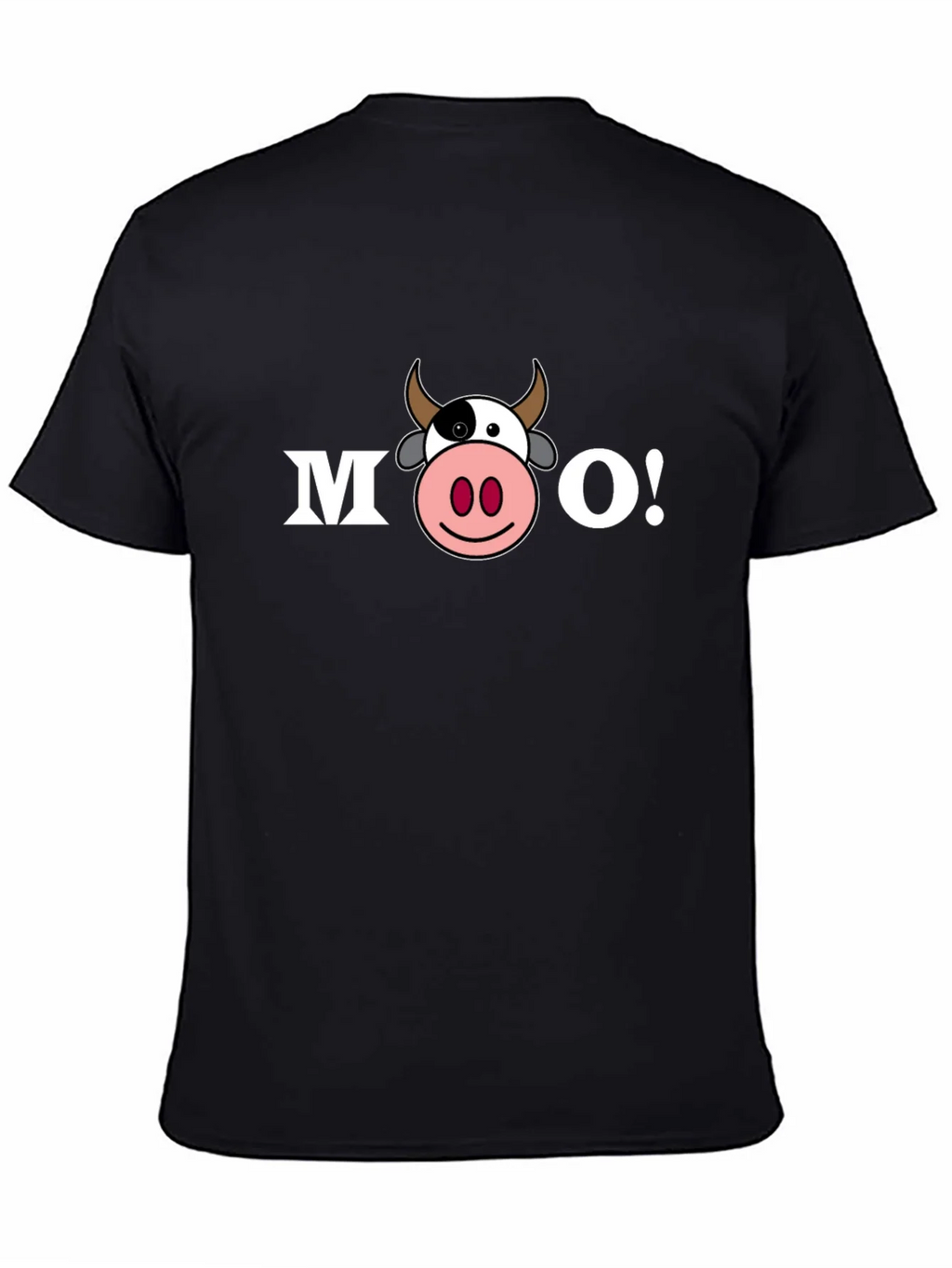Funny Cartoon Cow MOO! T-Shirt - Black