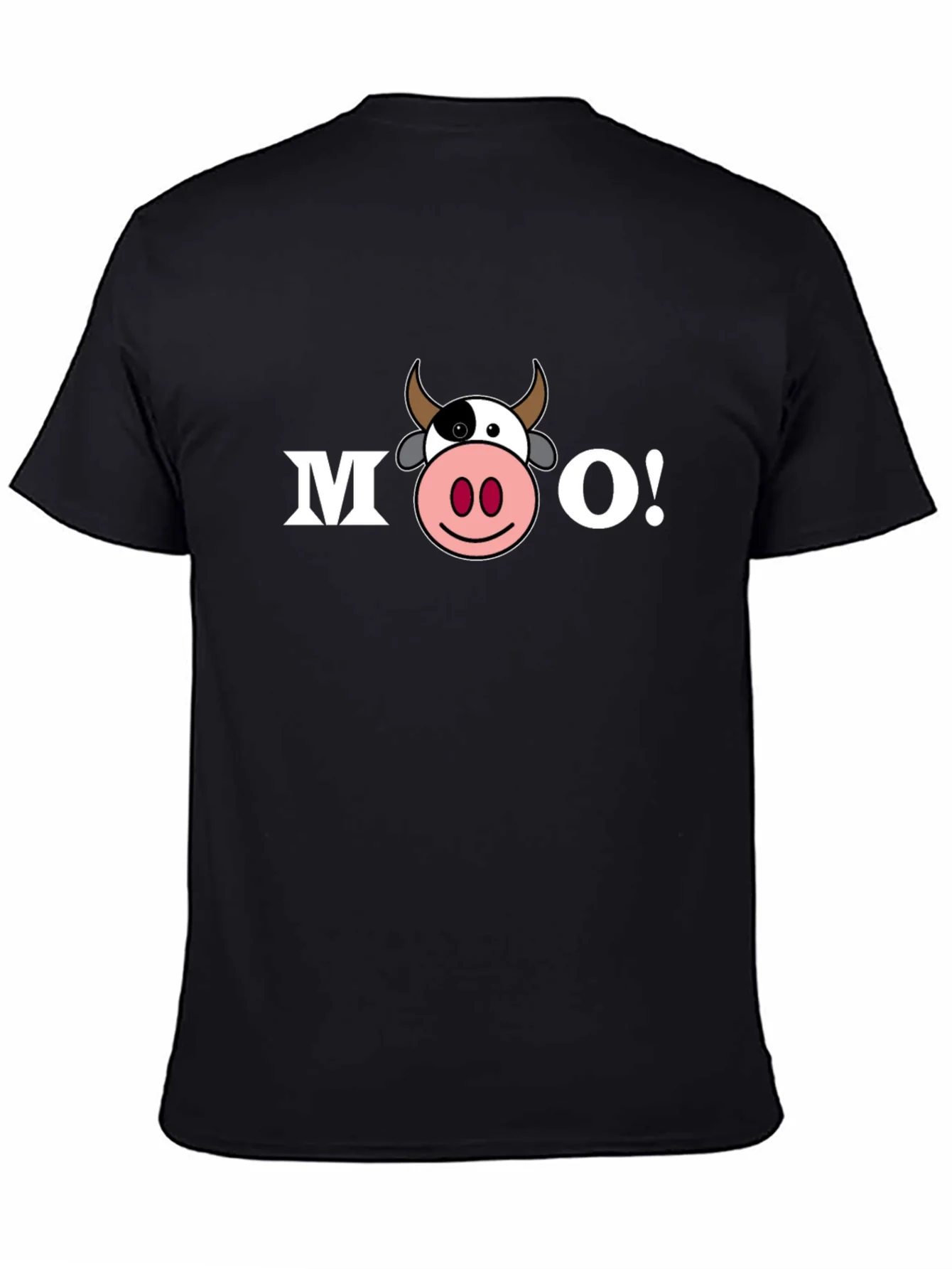Funny Cartoon Cow MOO! T-Shirt - Black